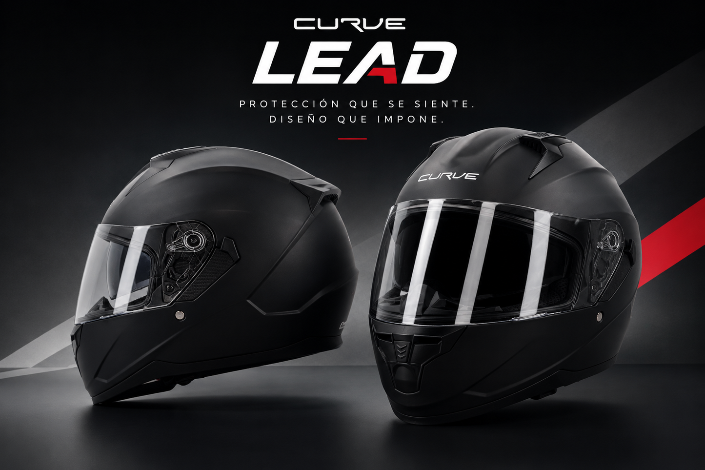Curve Lead — Casco Integral Moto | ECE 22.06 | Negro Mate