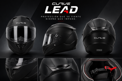 Curve Lead — Casco Integral Moto | ECE 22.06 | Negro Mate