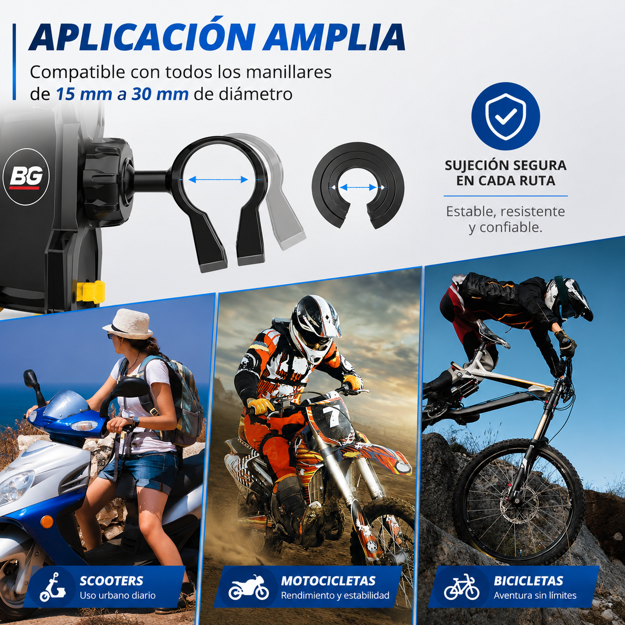 Soporte Movil Bicicleta, 360°Rotación Soporte Movil Moto, Universal anti Vibración Porta Telefono Motocicleta Para Iphone 11/12/Mini/Pro Max,Samsung S10/S9/S8, Huawei Phone,4.7-6.8 Inche