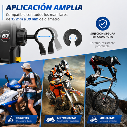Soporte Movil Bicicleta, 360°Rotación Soporte Movil Moto, Universal anti Vibración Porta Telefono Motocicleta Para Iphone 11/12/Mini/Pro Max,Samsung S10/S9/S8, Huawei Phone,4.7-6.8 Inche