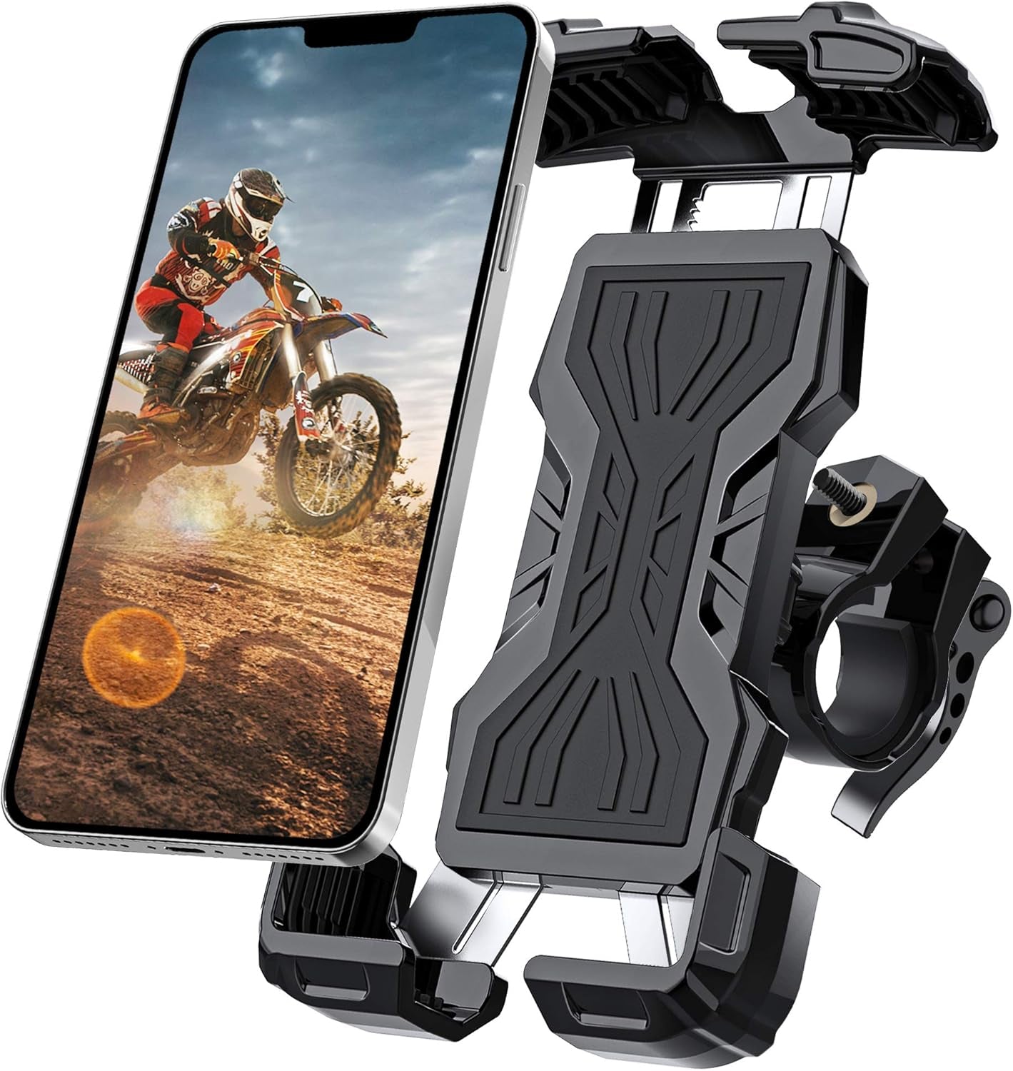Soporte Movil Bicicleta, 360°Rotación Soporte Movil Moto, Universal anti Vibración Porta Telefono Motocicleta Para Iphone 11/12/Mini/Pro Max,Samsung S10/S9/S8, Huawei Phone,4.7-6.8 Inche